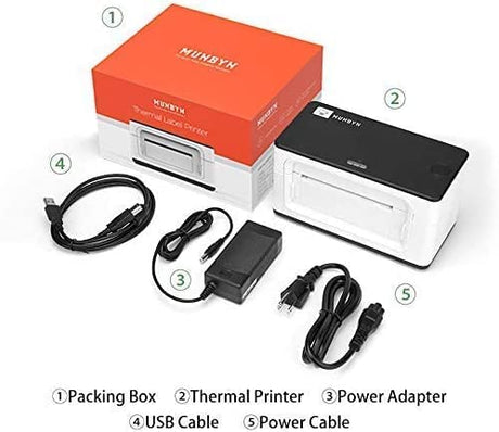 MUNBYN Shipping Label Printer RealWriter 941, 4x6 Label Printer for Shipping Packages, USB Thermal Printer for Home Shipping Small Business, Compatible with macOS, Windows (USB Only) MUNBYN