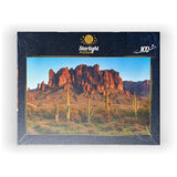 MyPuzzle The Superstition Mountains and Sonoran Desert Landscape at Sunset in Lost Dutchman State Park, Arizona - Premium 100 Piece Jigsaw Puzzle for Adults MyPuzzle.com