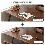 39’’-55’’ Oak Extendable Dining Table and Chairs Set of 4, Solid Wood Folding Kitchen Table, Mid Century Modern Dinner Table for Kitchen, Apartment, Living Room (Walnut 39''-55''+4 Cushion Chairs) Wayshome