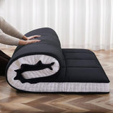 Meulbaty Full Size Futon Mattress - Extra Thick Foldable Japanese Floor Mattress - Memory Foam Sleeping Pad for Adults - Tatami Mat Suitable for Camping & Guest - Black(80" L x 54" W x 4" Th) Meulbaty