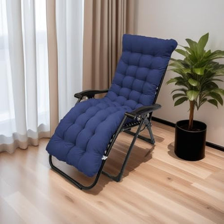 Pasrdqoyp Patio Chaise Lounger Cushion,61in Lounge Chair Recliners Chair Cushions,Thicker Padded Chaise Lounger Swing Bench Cushion for Outdoor Indoor Home Office (Navy Blue) Pasrdqoyp