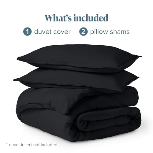 Bare Home Bedding Duvet Cover Queen Size - Premium 1800 Super Soft Collection - Lightweight, Cooling Duvet Cover - Soft Breathable Bedding (Queen, Black) Bare Home