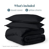 Bare Home Bedding Duvet Cover Queen Size - Premium 1800 Super Soft Collection - Lightweight, Cooling Duvet Cover - Soft Breathable Bedding (Queen, Black) Bare Home