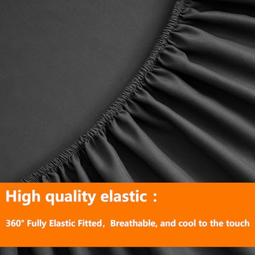 TAIMIT Full Size Comforter Set - 7 Pieces, Bed in a Bag Bedding Sets with All Season Soft Quilted Warm Fluffy Reversible Comforter,Flat Sheet,Fitted Sheet,2 Pillow Shams,2 Pillowcases,Dark Grey TAIMIT