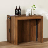 Varelynn Extendable Dining Table with Built-in Power Outlet, 118” Expandable Dining Table for 11, Expandable Console Table with Storage Cabinet, Modern Transformer Table Walnut Varelynn
