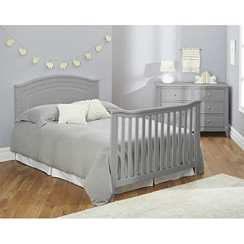 SORELLE FURNITURE Berkley Round Top Crib, Classic 4-in-1 Convertible Crib, Made of Wood, Non-Toxic Finish, Wooden Baby Bed, Toddler Bed, Child’s Daybed and Full-Size Bed, Nursery Furniture-Gr - WoodArtSupply