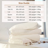 LilySilk All Season Silk Comforter/Duvet/Quilt, 100% Silk Floss Filling with 100% Cotton Cover (Twin(67x87 Inch,Silk Weight:1.25kg) LilySilk