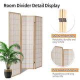 ZFFURN 4 Panel Room Divider, 5.6Ft Japanese Shoji Style Folding Privacy Screen, Decorative Room Divider Panel, Portable Freestanding Room Partition for Home, Office, Bedroom (White) ZFFURN
