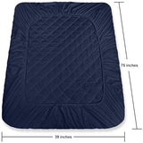 Utopia Bedding Quilted Fitted Mattress Pad, Twin Size, Elastic Fitted Mattress Topper Protector and Cover with Deep Pocket Stretches up to 16 Inches, Machine Washable (Navy) Utopia Bedding