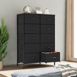 Sweetcrispy Dresser, Tall Dresser for Bedroom, Drawer Dresser Organizer Storage Drawers with 10 Drawers, Chest of Drawers with Fabric Bin, Steel Frame, Wood Top for Bedroom, Closet, Entryway Sweetcrispy