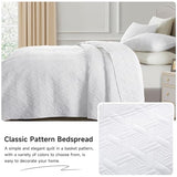 Lavsiry White King Size Quilt Bedding Set with Pillow Shams, Summer Lightweight Bedspread Coverlet, Soft Quilted Blanket Thin Comforter for All Seasons Lavsiry