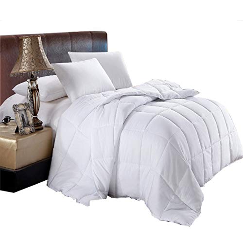 Royal Hotel Bedding White Down Alternative Twin Comforter with Corner Tabs - Hypoallergenic All-Season Plush Hotel Style Comforter, Duvet Insert Twin XL Extra Long Royal Hotel Bedding