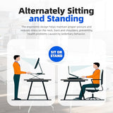 Hoodutric Standing Desk Converter Height Adjustable, Sit to Stand up Desk Riser Computer Workstation use in Laptop and Single Monitor Ergonomic Desktop Workstation for Home Office - Black Hoodutric