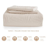 Exclusivo Mezcla Queen Quilt Bedding Set, Lightweight Brich Beige Quilts Queen Full Size for All Seasons, Soft Microfiber Bedspreads Coverlets Bed Cover with Leaf Pattern, 3 Piece Exclusivo Mezcla