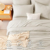 CozyLux King Size Comforter Set Oatmeal Seersucker 7 Pieces Bed in a Bag King Comforter Set with Sheets, Luxury Bedding Set with Down Alternative Comforter, Sheets, Pillowcases & Shams All Seasons CozyLux