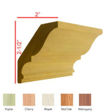 EWCR17 Crown Moulding Trim, 3/4" x 3-3/16", Maple, 94" Newmouldings
