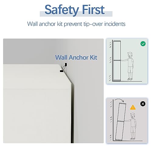 5-Shelf Tall Bookcase in White – Spacious Wooden Bookshelves for Home Office, Living Room, and Bedroom blini