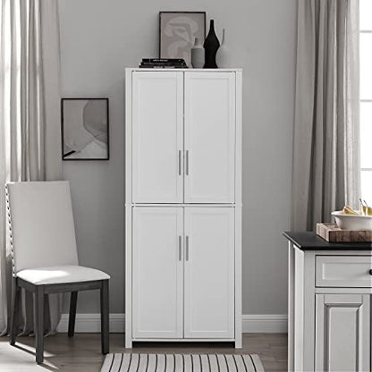 Crosley Furniture Savannah Tall Pantry, White - WoodArtSupply