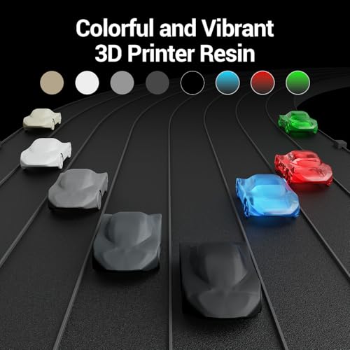 UNIFORMATION HD ABS Like Resin Hard Tough 3D Printer Resin Photopolymer UV Curing 3D Resin Liquid with High Precision Suit for SLA/LCD/DLP Printing Functional Mechanical Print HD Grey 1KG