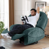 EONIX Stylish Power Swivel Rocker Recliner Chair for Living Room, Rocking All Positions, Dual Motor Independently Controlled Backrest and Headrest, USB Charging Port, Green, SXXY005021