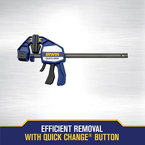 IRWIN QUICK-GRIP Bar Clamps for Woodworking, One-Handed, Heavy-Duty, 12" (1964712) IRWIN