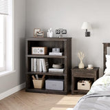 GAOMON 3 Tier Bookcase, Farmhouse Book Shelf with Storage Open Display Bookshelves, 40" Low Book Case Wooden 3 Shelf Bookcase Home Decor Furniture for Home Office, Living Room, Bed Room - Oak GAOMON