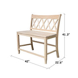 IC International Concepts International Concepts Double X-Back, Unfinished Bench IC International Concepts
