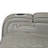 Lexicon Power Double Reclining Loveseat, Center Console/Heat/Massage/Headrest/Storage Arms/Cup Holders/LED Lights/Wireless Charging, Top Grain Leather Match Wall Hugger Recliner Loveseat, Grey Lexicon
