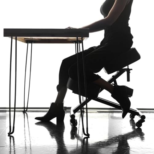 Sleekform Ergonomic Kneeling Chair - Adjustable Seat Angle and Height - Ergonomic Posture Kneeling Stool Chairs for Office and Home - Thick Comfortable Cushions, Wheels Sleekform
