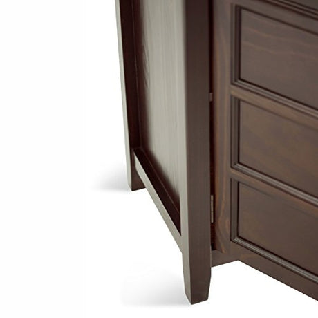SIMPLIHOME Burlington SOLID WOOD Universal TV Media Stand, 54 inch Wide, Traditional, Living Room Entertainment Center with Storage, for Flat Screen TVs up to 60 inches in Mahogany Brown SIMPLIHOME