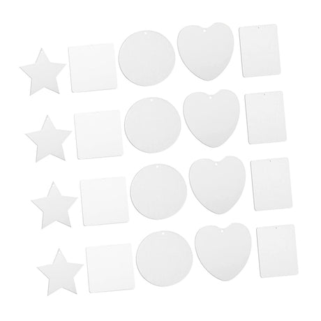 GRADENEVE 40 Pcs Sublimation Blanks DIY Sublimation Blanks White Sublimation Car Air Freshener DIY Felt GRADENEVE