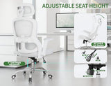 Veratric White Ergonomic Office Chair: Mesh Desk Chair Comfy with Adjustable Lumbar Support 400lbs High Back Computer Gaming Chair - Big and Tall Office Chairs with Extra Wide Seat-Adults Home Office Veratric