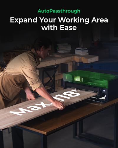 xTool S1 40W Laser Cutter and Engraver Machine, with Auto Conveyor Feeder, 118'' Long Crafts, 600mm/s Speed, Laser Engraver for Tumblers Wood and Metal, Acrylic, etc. - Deluxe Bundle xTool