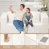 Cansunna Futon Sofa Bed with Pillow, 3-in-1 Sleeper Sofa Bed with Removable Cover, Convertible Floor Sofa Bed, No Assembly Boneless Couch for Living Room, Bedroom Cansunna