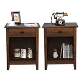 Rustic GBU Nightstands - Set of 2 Wooden Bedside Tables with Drawers for Stylish Storage GBU