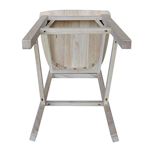 International Concepts Slat Back Stool, 30-Inch SH, Unfinished IC International Concepts