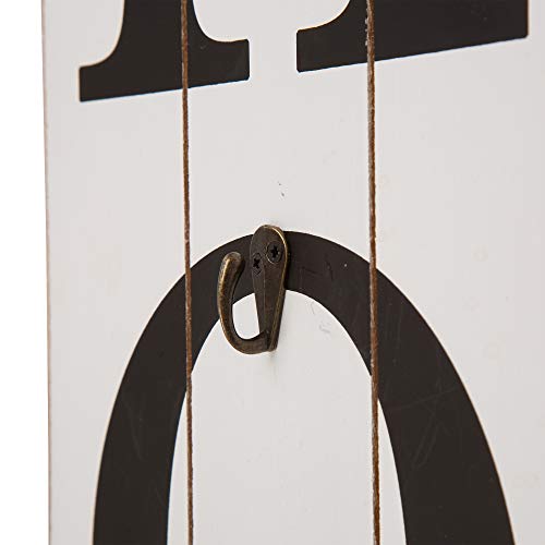 Glitzhome Wooden Welcome Sign for Front Door Rustic Farmhouse Wall Hanging Porch with 3 Changeable Floral Wreath, 42”H glitzhome