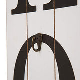 Glitzhome Wooden Welcome Sign for Front Door Rustic Farmhouse Wall Hanging Porch with 3 Changeable Floral Wreath, 42”H glitzhome