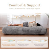 YOSHOOT 8 Inches Futon Mattress, Thick Futons Sofa Bed Couch, Floor Mattress for Adults, Shredded Foam Filling(Frame Not Included), Medium Firm, Full Size YOSHOOT