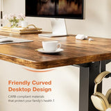 Sweetcrispy Electric Adjustable Height Standing Desk - 55 x 24 inch Sit to Stand Up Desk with Splice Board, Rising Home Office Computer Table with 2 Hook and Wire Hole for Work Sweetcrispy