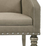 Roundhill Furniture Birmingham 8-Piece Dining Set: Extendable Table with 4 Side Chairs, 2 Armchairs, and a Nailhead Bench, Driftwood Finish Roundhill Furniture