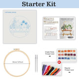 Embroidery Kit for Beginners & Adults,Green Plant Pattern Embroidery Kit Include Embroidery Cloth Hoops Threads for Craft Lover Hand Stitch with Embroidery Skill Techniques,Perfect Handmade Gift