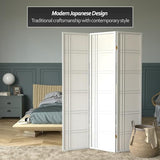 Red Lantern 6 ft. Tall Double Cross Shoji Screen - White - 3 Panels Red Lantern