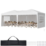 VEVOR Pop Up Canopy, 10 x 20 FT Instant Canopy Portable Gazebo with 3 Sidewalls & 2 Ventilated Windows, Height Adjustable Pop-Up Outdoor Shelter Tent for Events, Patio, Backyard, Party, Parking VEVOR