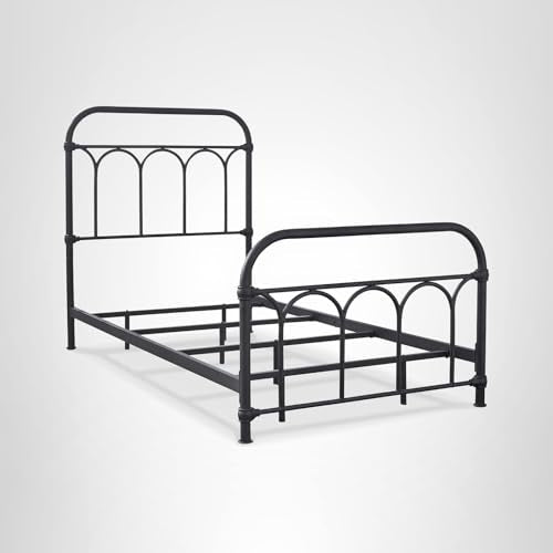 Signature Design by Ashley Nashburg Farmhouse Industrial Twin Metal Bed with Powdercoated Finish, Matte Black Signature Design by Ashley