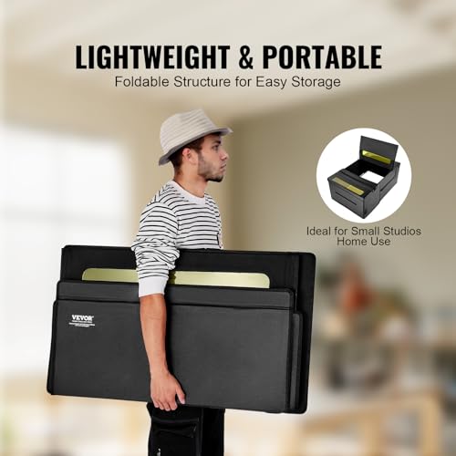 VEVOR Laser Engraver Enclosure 48 x 31.5 x 19.6, Dual-Direction Viewing, Flame Retardant and Fireproof Cover, with Exhaust Fan and Pipe, Insulates Smoke, Noise and Eye Protection, Black VEVOR