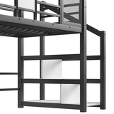 Bellemave Twin Size Metal House Loft Bed with Slide and Stairs,Heavy Duty Playhouse Loft Bed Frame with Storage Shelves for Kids,Teens,Adults,Black Bellemave