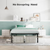 Sweetcrispy Twin Bed Frame - Heavy Duty Metal Platform Bed Frames Twin Size with Storage Space Under Frame, No Box Spring Needed, 14 Inches, Sturdy Steel Slat Support Sweetcrispy