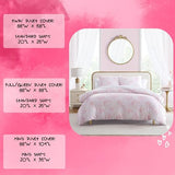 Betsey Johnson - Queen Duvet Cover Set, Silky Smooth Bedding with Shiny Satin Weave & Internal Corner Ties, 3 Piece Bed Set with Matching Pillowcases (Butterfly Garden Pink) Betsey Johnson