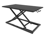 Luxor Height Adjustable Portable Pneumatic Standing Desk Converter, Stand Up Desk Riser, Tabletop Computer Workstation - Black Luxor